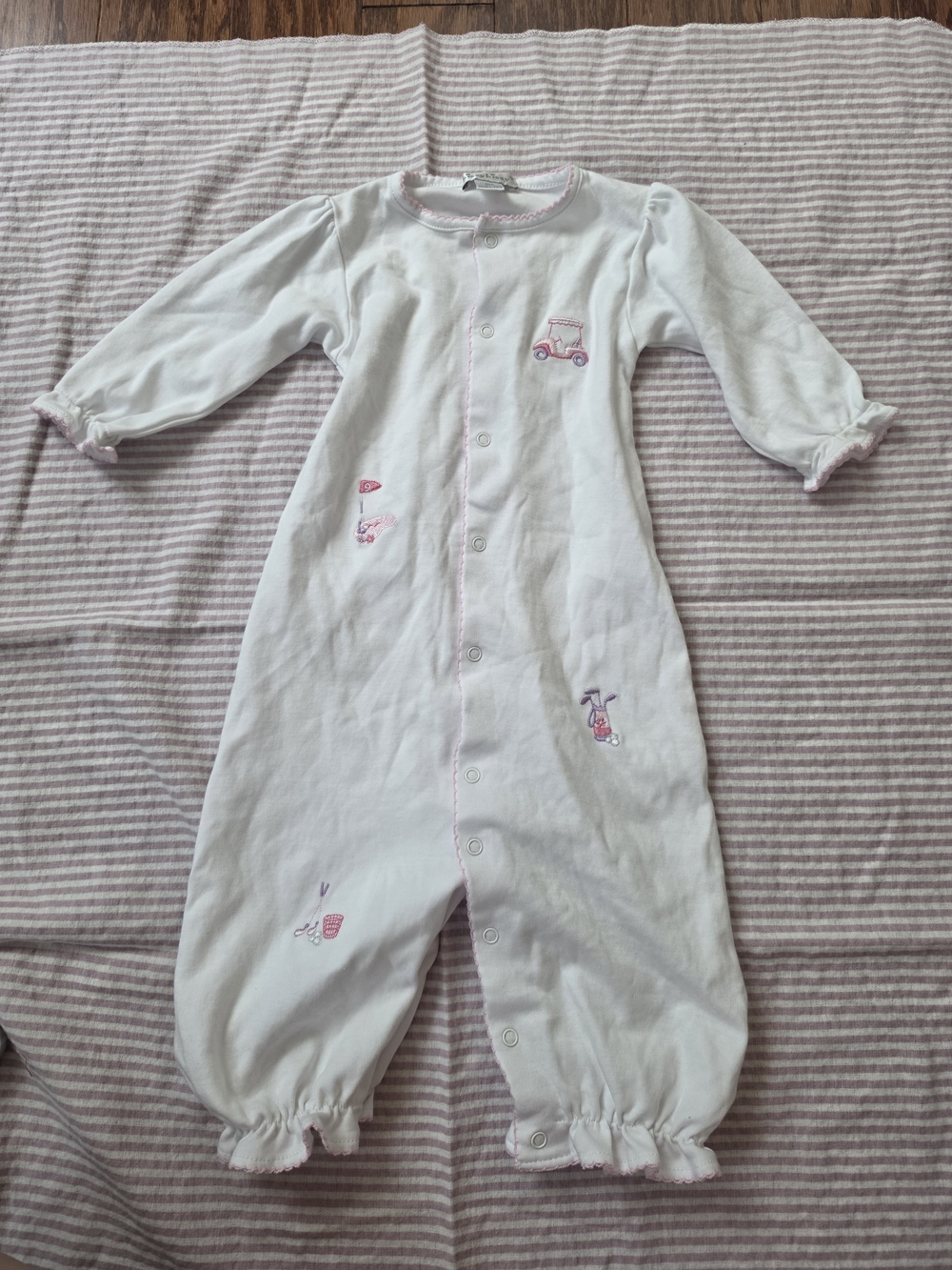Kissy Kissy Baby Girl Golf Embroidered Footed Romper/Gown 5M